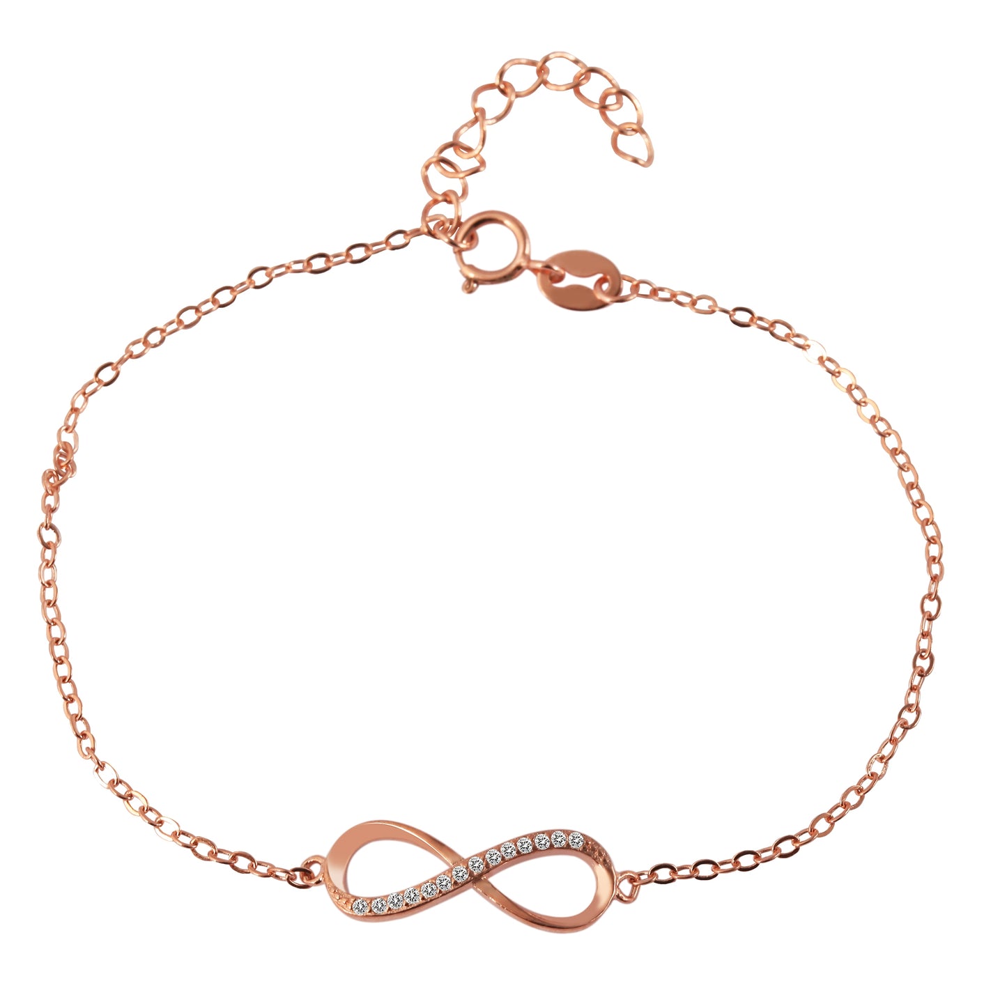 "Florica" 925/- Echt Silber Armband 17 + 3 cm, Infinity , Zirkoniabesatz
