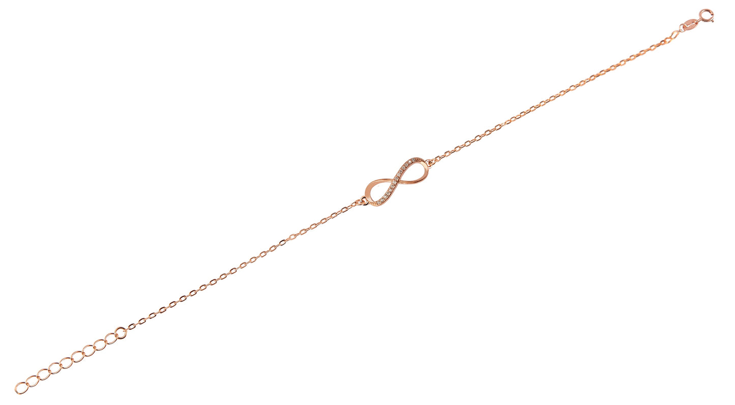 "Florica" 925/- Echt Silber Armband 17 + 3 cm, Infinity , Zirkoniabesatz